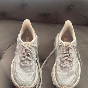 Hoka Light Gray/Beige Trail Running Shoe